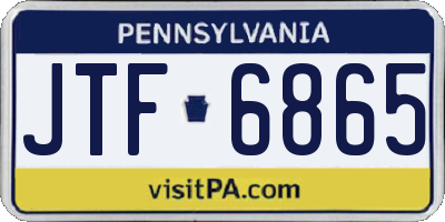 PA license plate JTF6865