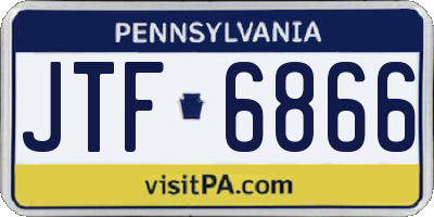 PA license plate JTF6866