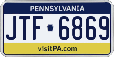 PA license plate JTF6869