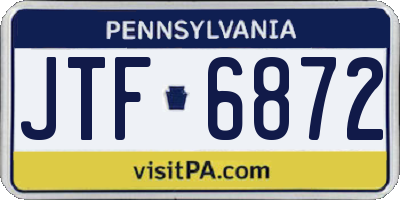 PA license plate JTF6872