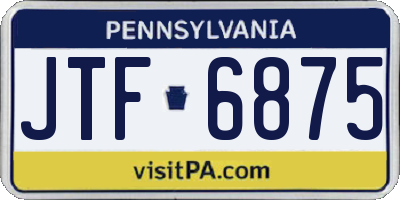 PA license plate JTF6875
