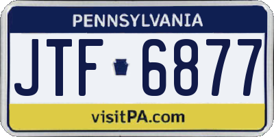 PA license plate JTF6877