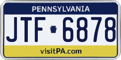 PA license plate JTF6878