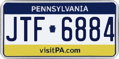 PA license plate JTF6884