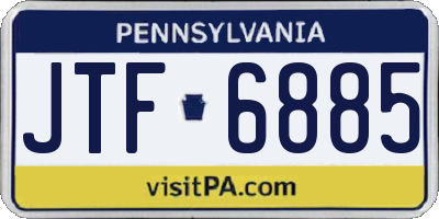 PA license plate JTF6885