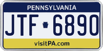 PA license plate JTF6890