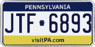 PA license plate JTF6893