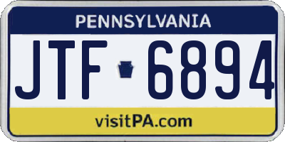 PA license plate JTF6894
