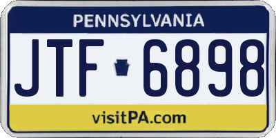 PA license plate JTF6898