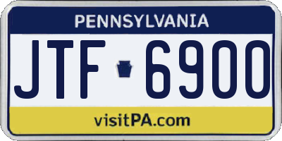 PA license plate JTF6900