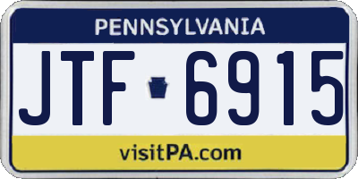 PA license plate JTF6915