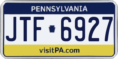 PA license plate JTF6927