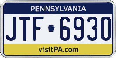 PA license plate JTF6930