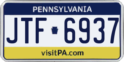 PA license plate JTF6937
