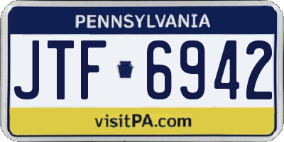 PA license plate JTF6942