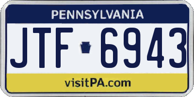 PA license plate JTF6943