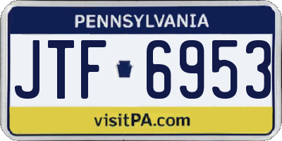 PA license plate JTF6953