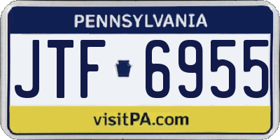 PA license plate JTF6955