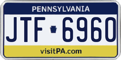 PA license plate JTF6960