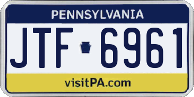 PA license plate JTF6961