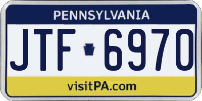 PA license plate JTF6970