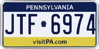 PA license plate JTF6974