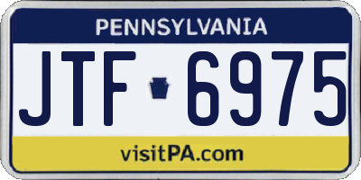 PA license plate JTF6975