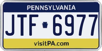 PA license plate JTF6977