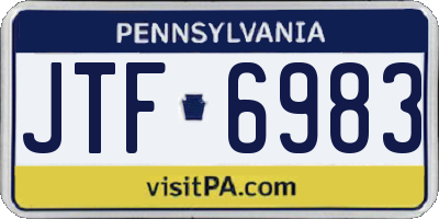 PA license plate JTF6983
