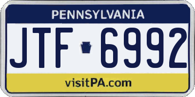 PA license plate JTF6992