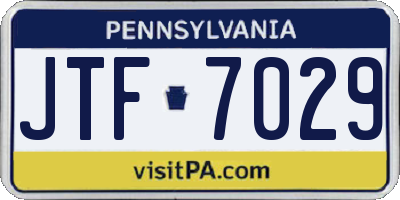 PA license plate JTF7029