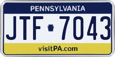 PA license plate JTF7043
