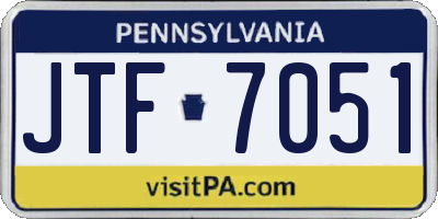 PA license plate JTF7051