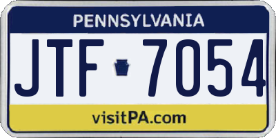 PA license plate JTF7054