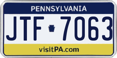 PA license plate JTF7063