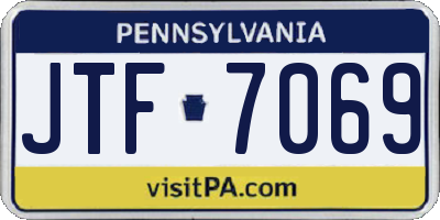 PA license plate JTF7069