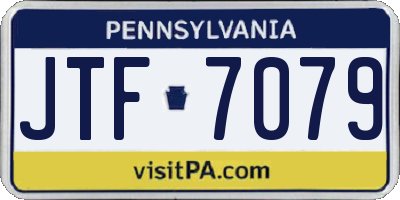 PA license plate JTF7079