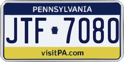 PA license plate JTF7080