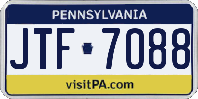 PA license plate JTF7088