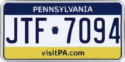 PA license plate JTF7094