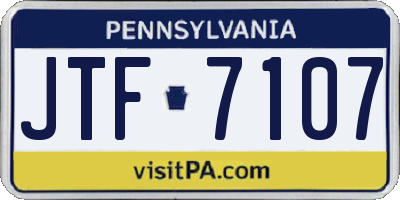 PA license plate JTF7107