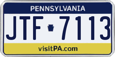 PA license plate JTF7113