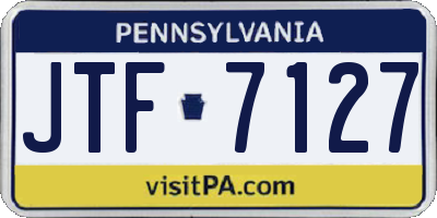 PA license plate JTF7127