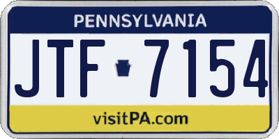 PA license plate JTF7154