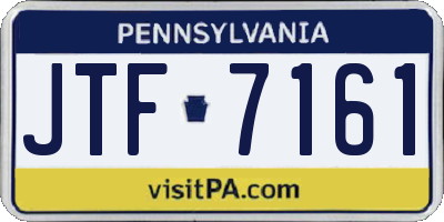 PA license plate JTF7161
