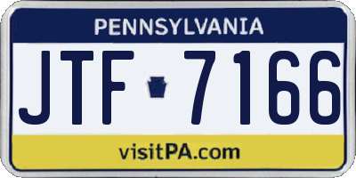 PA license plate JTF7166
