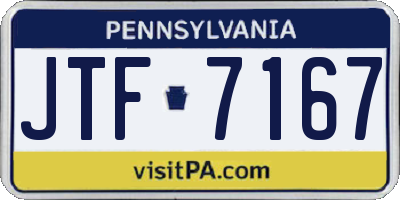 PA license plate JTF7167