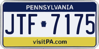 PA license plate JTF7175
