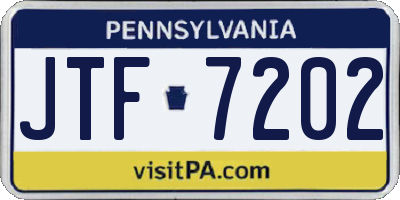 PA license plate JTF7202