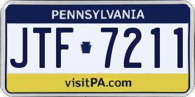 PA license plate JTF7211